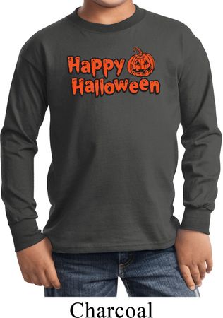 Kids Happy Halloween with Pumpkin Youth Long Sleeve