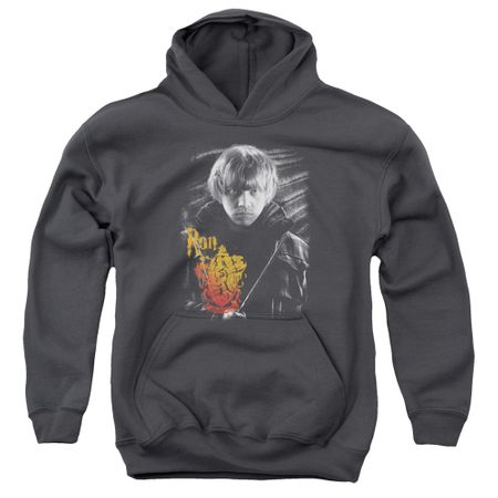 Clearance - Kids Harry Potter RON PORTRAIT Hoodie Sweatshirt - Charcoal