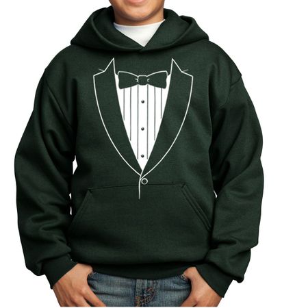 Kids Hoodie Basic White Tuxedo Hoody