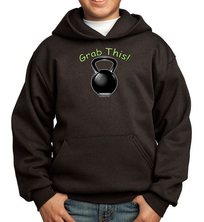 Kids Hoodie Grab This Kettle Bell Hoody