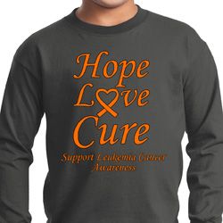 Kids Leukemia Cancer Hope Love Cure Youth Long Sleeve