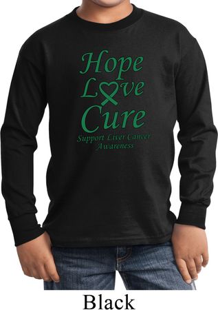 Kids Liver Cancer Hope Love Cure Youth Long Sleeve