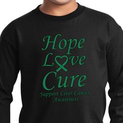 Kids Liver Cancer Hope Love Cure Youth Long Sleeve