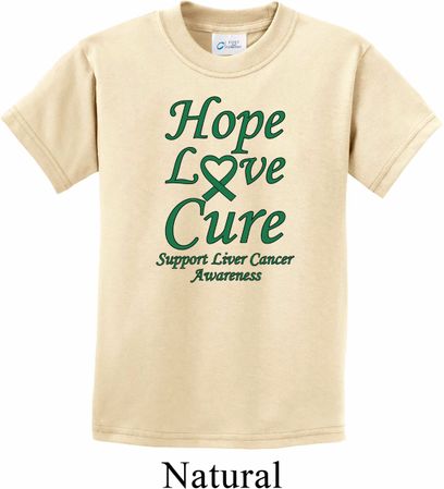Kids Liver Cancer Hope Love Cure Youth T-shirt