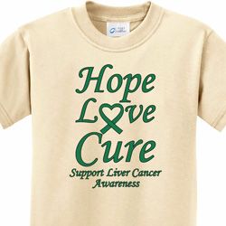 Kids Liver Cancer Hope Love Cure Youth T-shirt