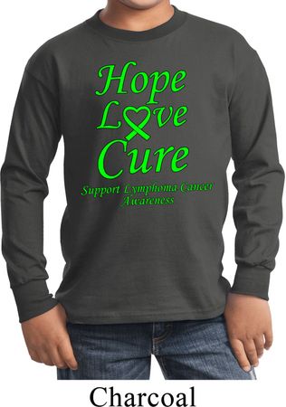 Kids Lymphoma Cancer Hope Love Cure Youth Long Sleeve