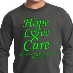 Kids Lymphoma Cancer Hope Love Cure Youth Long Sleeve