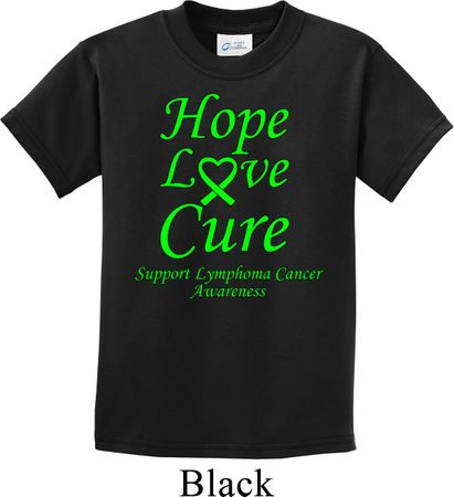Kids Lymphoma Cancer Hope Love Cure Youth T-shirt