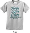 Kids Ovarian Cancer Hope Love Cure Youth T-shirt