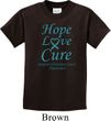 Kids Ovarian Cancer Hope Love Cure Youth T-shirt