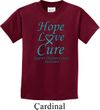 Kids Ovarian Cancer Hope Love Cure Youth T-shirt