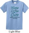 Kids Ovarian Cancer Hope Love Cure Youth T-shirt