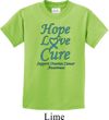 Kids Ovarian Cancer Hope Love Cure Youth T-shirt