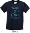Kids Ovarian Cancer Hope Love Cure Youth T-shirt