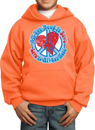 Kids Peace Hoodie All You Need is Love Hoody