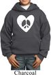 Kids Peace Hoodie Hippie Heart Peace Youth Hoody