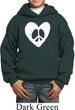 Kids Peace Hoodie Hippie Heart Peace Youth Hoody