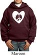 Kids Peace Hoodie Hippie Heart Peace Youth Hoody