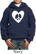 Kids Peace Hoodie Hippie Heart Peace Youth Hoody