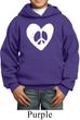 Kids Peace Hoodie Hippie Heart Peace Youth Hoody