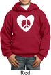 Kids Peace Hoodie Hippie Heart Peace Youth Hoody