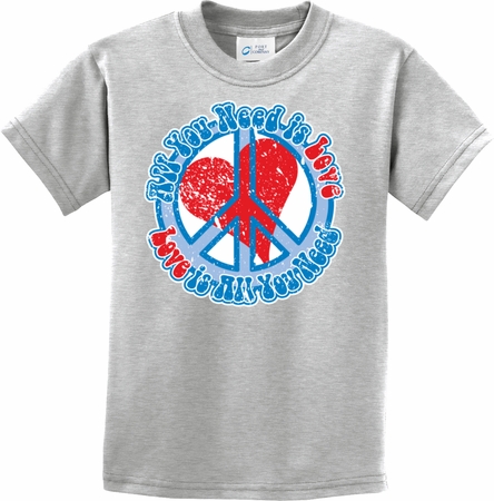 Kids Peace Shirt All You Need is Love Tee T-Shirt