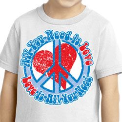 Kids Peace Shirt All You Need is Love Toddler Tee T-Shirt