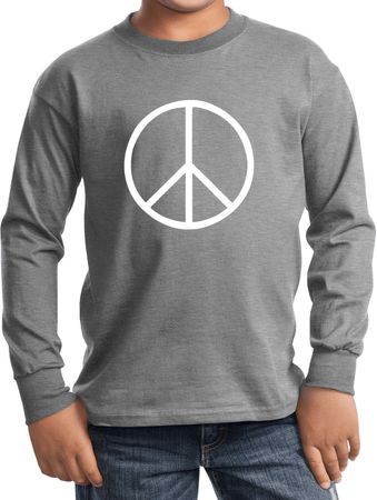 Kids Peace Shirt Basic Peace White Long Sleeve Tee T-Shirt