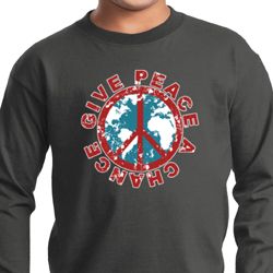 Kids Peace Shirt Give Peace a Chance Long Sleeve Tee T-Shirt