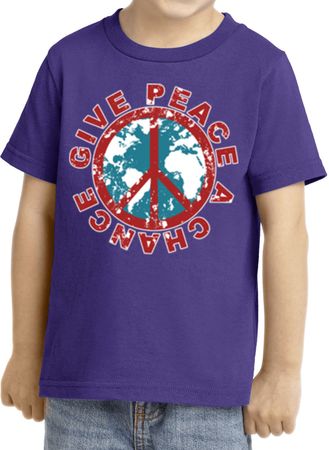 Kids Peace Shirt Give Peace a Chance Toddler Tee T-Shirt