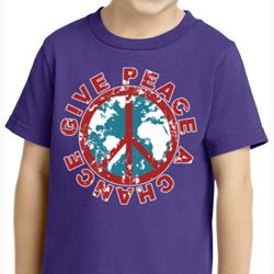 Kids Peace Shirt Give Peace a Chance Toddler Tee T-Shirt