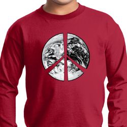 Kids Peace Shirt Peace Earth Long Sleeve Tee T-Shirt