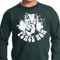 Kids Peace Shirt Peace Now Long Sleeve Tee T-Shirt