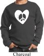 Kids Peace Sweatshirt Hippie Heart Peace Youth Sweat Shirt