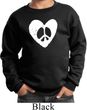 Kids Peace Sweatshirt Hippie Heart Peace Youth Sweat Shirt