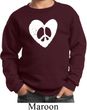 Kids Peace Sweatshirt Hippie Heart Peace Youth Sweat Shirt