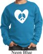 Kids Peace Sweatshirt Hippie Heart Peace Youth Sweat Shirt