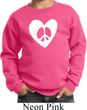 Kids Peace Sweatshirt Hippie Heart Peace Youth Sweat Shirt