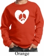 Kids Peace Sweatshirt Hippie Heart Peace Youth Sweat Shirt