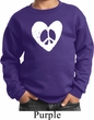 Kids Peace Sweatshirt Hippie Heart Peace Youth Sweat Shirt