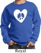 Kids Peace Sweatshirt Hippie Heart Peace Youth Sweat Shirt