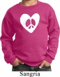 Kids Peace Sweatshirt Hippie Heart Peace Youth Sweat Shirt
