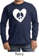 Kids Peace Tee Hippie Heart Peace Youth Long Sleeve
