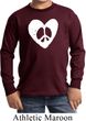 Kids Peace Tee Hippie Heart Peace Youth Long Sleeve