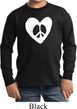 Kids Peace Tee Hippie Heart Peace Youth Long Sleeve