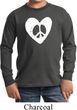 Kids Peace Tee Hippie Heart Peace Youth Long Sleeve