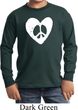 Kids Peace Tee Hippie Heart Peace Youth Long Sleeve