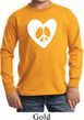 Kids Peace Tee Hippie Heart Peace Youth Long Sleeve