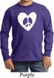 Kids Peace Tee Hippie Heart Peace Youth Long Sleeve