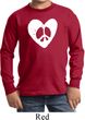 Kids Peace Tee Hippie Heart Peace Youth Long Sleeve
